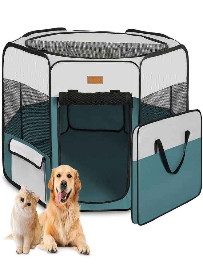 Akinerri Dog Playpen, Portable Pet Play Pen for Cat, Puppies, Rabbits, Chickens, Foldable Large-Capacity Pet Tent for Indoor/Outdoor Travel Camping Blue - Image 1